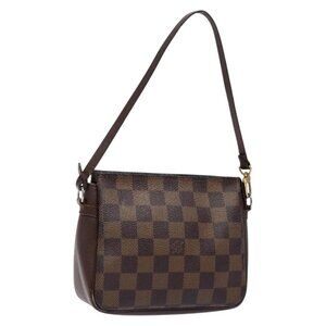 LOUIS VUITTON Damier Ebene Trousse Makeup Pouch N51982 LV Auth 136912